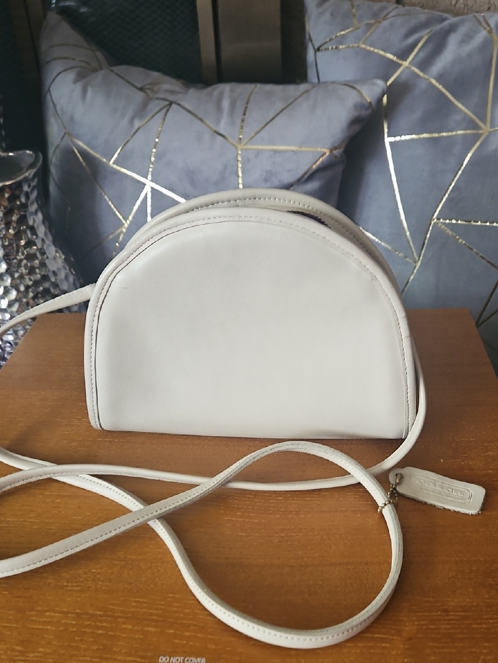 COACH Kimball Vintage Bone Leather Crossbody Bag - Minimal Half-Moon Design - Picture 2 of 10